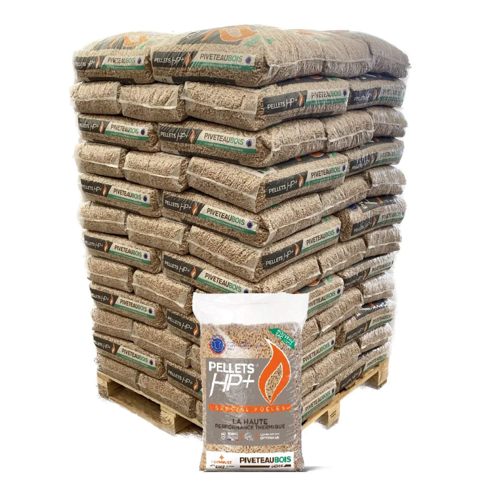 Holzpellets HP+ Wood Piveteau – 72 Säcke à 15 kg