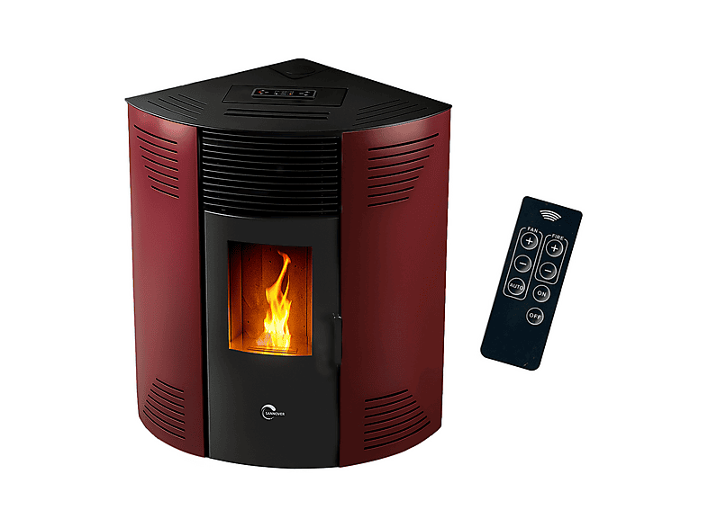 Estufa de pellets de esquina Iseos 12,2 kW Burdeos Sannover
