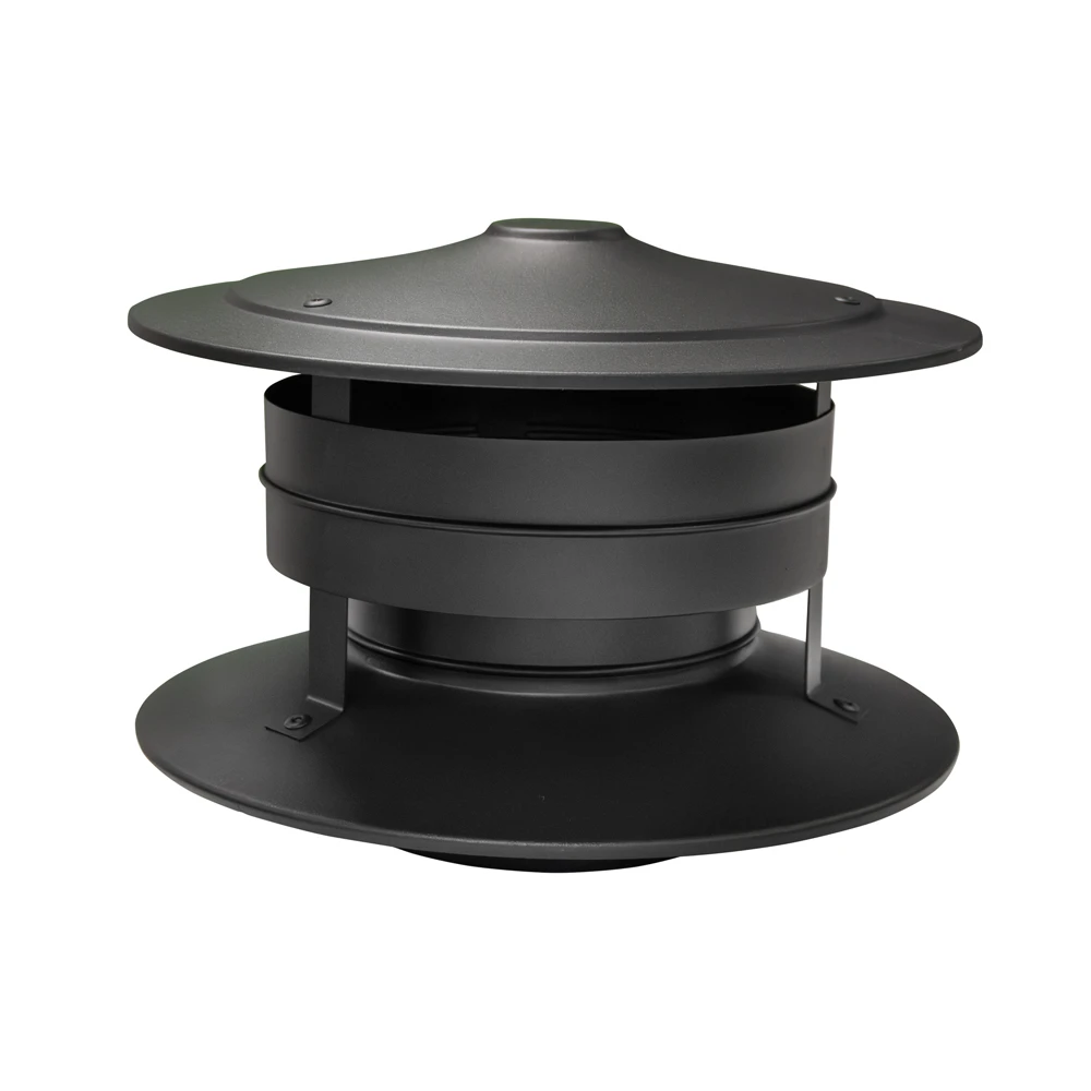 Chapeau anti-vent 200 mm noir